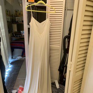 Theia Ivy Sheath Style Wedding Dress Size M Brand New V Neck Font Low Back